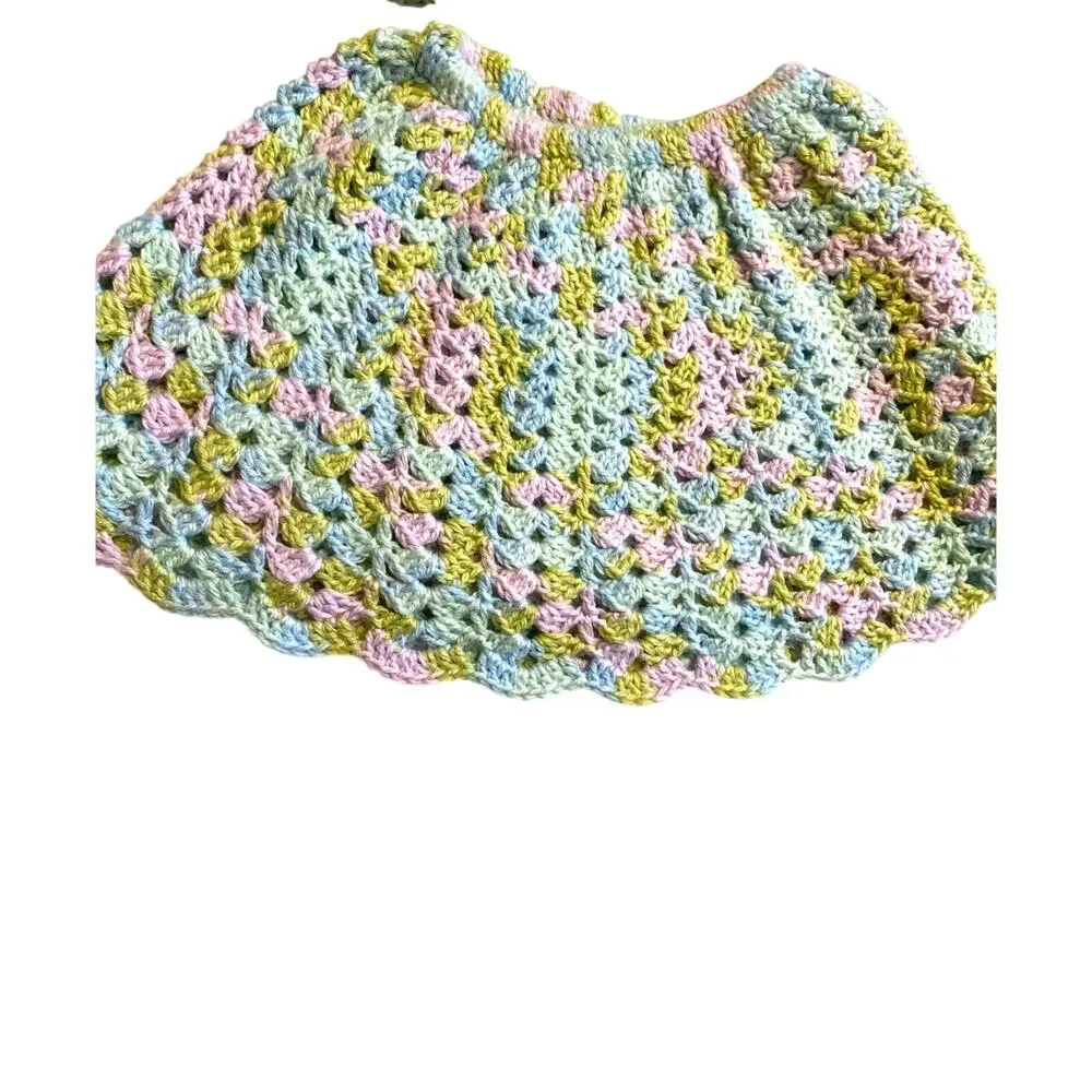 Hand Made Crocheted 2-piece Skirt Set Bunny Spring Easter‎ Girls 24 mo